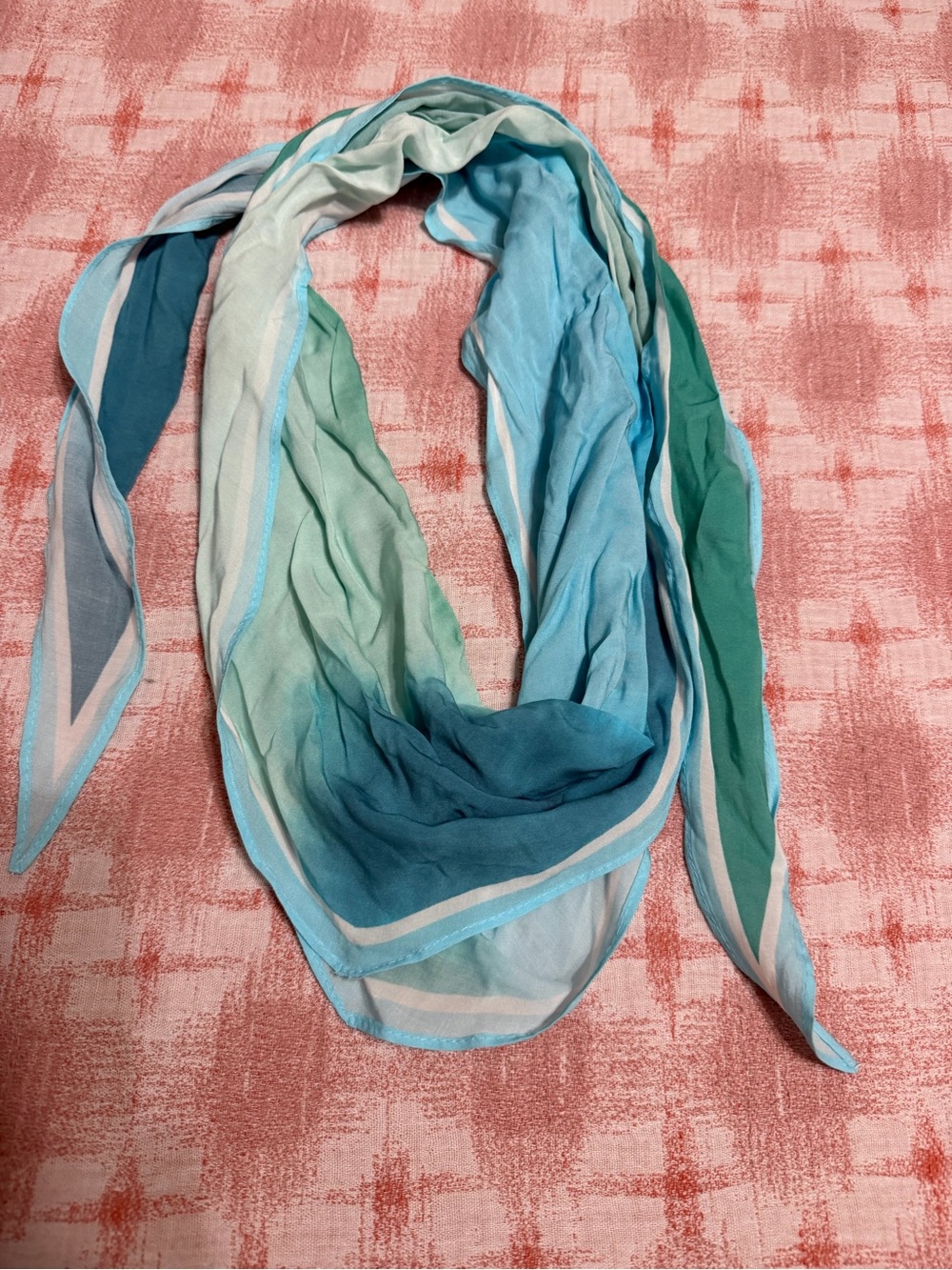 Zara Lightweight Gradient Scarf in Aqua, Teal and Seafoam